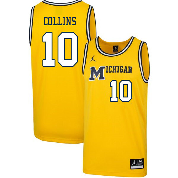 Men #10 Frankie Collins Michigan Wolverines College Basketball Jerseys Sale-Throwback